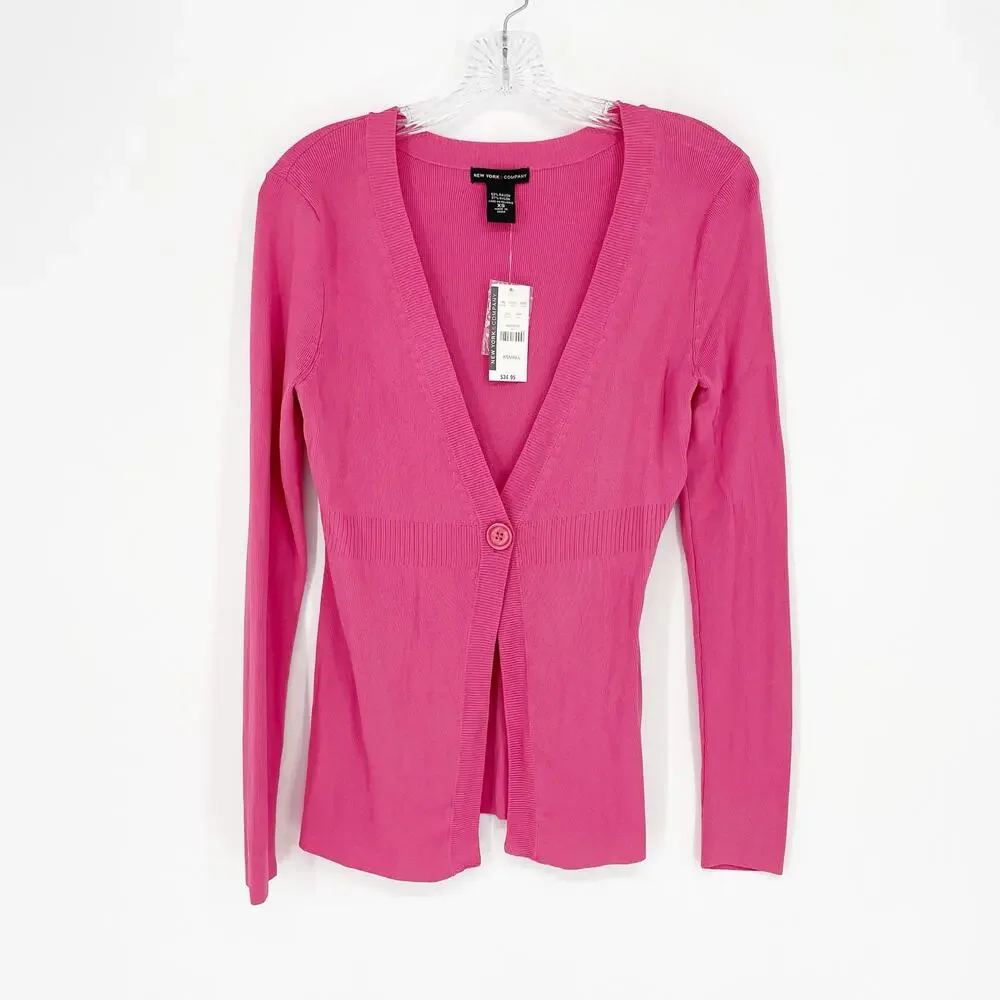 New York & Company Pink Cardigan Size XS
